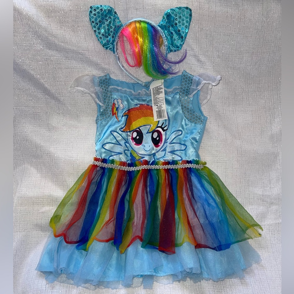 My Little Pony MLP Rainbow Dash Costume Dress w/ Matching Headband, 2T - Picture 2 of 11